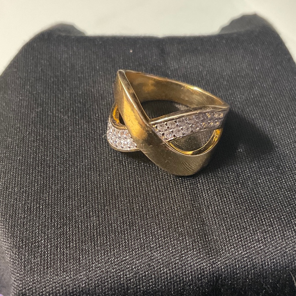 Frieda ROTHMAN 925 14k gold and rhodium size 8 infinity ring